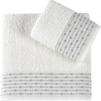 Pupilla Collection Lona %100 Pamuk 2'Li Banyo Havlu Seti (50*90+70*140) - Ekru - 50 x 90 cm