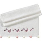 Pupilla Collection Sıla Ponponlu 50*90 Tekli Penye Yüz Havlusu (Kutulu) Kelebek Desen - Ekru - 50 x 90 cm