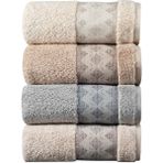 Pupilla Collection Urla 50*90 Penye 4'Lü Yüz Havlusu - Asorti - 50 x 90 cm - Çok Renkli