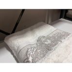 Pupilla Desenli Jakarlıdray Sarnıc El Yüz Havlusu - 50 x 90 cm - Açık Krem