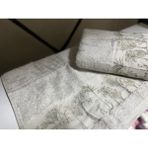Pupilla Palmiye Desenli El Yüz Havlusu - 50 x 90 cm - Açık Gri