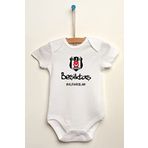 Puppetzzz İsme Özel Unisex Bebek Beşiktaş Body Zıbın Çıtçıtlı Body (Yeni Doğan)