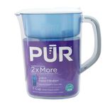 PUR 7-Cup Sürahi Su Filtresi - Küçük Kapasiteli, 2'si 1 Arada Filtrasyon, BPA İçermez, Bulaşık Makinesinde Yıkanabilir, Beyaz/Mavi (PPT700W)