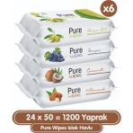 Pure Baby Islak Havlu 1200 Yaprak Günlük Kullanım İçin Koku Seçenekleriyle Temizleme Mendilleri