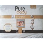 Pure Baby Organic No:1 Yenidoğan 32 Adet Bebek Bezi