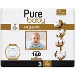 Pure Baby Organic No:3 Midi 140 Adet Bebek Bezi