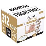 Pure Baby Organic No:4 Maxi 312 Adet Bebek Bezi