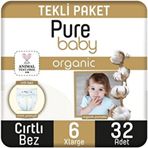 Pure Baby Organic No:6 XLarge 32 Adet Bebek Bezi