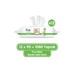 Pure Baby Organik 12x90 1080 Yaprak Bambu Özlü Islak Havlu