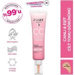 Pure Beauty CC Krem - Nemlendirici ve Güneş Koruyucu, SPF50 PA+++, Tüm Cilt Tipleri için Niasinamid İçeren, 30 ml