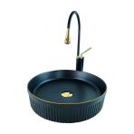 Pure BG-309 Mat Siyah Gold Çanak Lavabo
