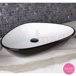 Pure BW-173 Siyah-Beyaz 59 cm Çanak Lavabo
