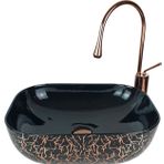 Pure Concept TR-130 Marble Parlak Siyah Bronz Tezgah Üstü Çanak Lavabo