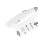 Pure Enrichment PureNails Express kablosuz manikür ve pedikür sistemi, taşınabilir, pille çalışan tırnak törpüsü, 5 değiştirilebilir başlık, 2 hız ve saklama çantası, seyahat ve ev için ideal