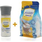 Pure Life Himalaya Tuzu - SET - Granül Kristal Kaya Tuzu Beyaz 500g + Seramik Değirmenli 120g - 620 gr