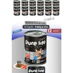 Pure Life Plus 12'li Somonlu Yetişkin Konserve Chunk Parça Etli Yaş Mama 400 gr - 20000