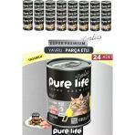 Pure Life Plus 24'Lü Tavuklu Yavru Puppy Kedi Konserve Chunk Parça Etli Yaş Mama 400 Gr