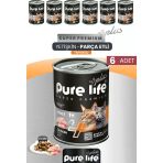 Pure Life Plus 6'Lı Tavuklu Yetişkin Konserve Chunk Parça Etli Yaş Mama 400 Gr
