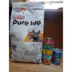 Pure Life Plus Hypoallergenıc Yetişkin Kedi Kuru Mama Tavuklu 1.5 Kg+5 Adet Karışık Aroma Püre Kedi Konserve 85 Gram+1 Adet Tavuklu Kedi Çorbası 135 Ml