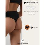 Pure Touch Lingerie Kadın Yüksek Bel Tanga Külot 7'li Paket / Siyah