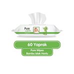 Pure Wipes 60x18 Adet 1080 Yaprak Organik Bambu Islak Havlu