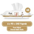 Pure Wipes 90x6 540 Yaprak Organik Islak Havlu Mendil