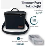 Purefrost Pf4 Lunch 4 Litre Sıcak Ve Soğuk Yemek Taşıma Termal Termos Çanta /5 Adet Thermo-Pure Jel Paket - Siyah