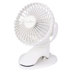 PureHome Taşınabilir Klipsli Fan Pilli, Güçlü Hava Akışına Sahip 3 Hızlı USB Şarj Edilebilir Mini Masa Fanı, 360° Döndürme Ultra Sessiz Kişisel Masa Fanı Ev Ofis Yatak Odası Yurt Arabası Kamp için (Beyaz)