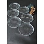Purelegant 6 Parça Desenli Cam Mini Tatlı/kek/pasta Tabağı Seti 16CM