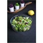 Purelegant Modern Cam Salata Tabağı 20 Cm Salata Cips Yuvarlak Sunum Ve Servis Kasesi 1 Adet