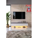 Pureline Tech Led Işıklı Tv Ünitesi 180 Cm - Modern Tv Sehpası - Beyaz