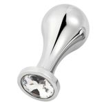 Pureloveadult Beyaz Müchever Taşlı Yuvarlak Anal Plug Butt Plug Küçük Boy