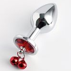 Pureloveadult Kırmızı Yuvarlak Müchever Taşlı Boncuklu Anal Plug Butt Plug Orta Boy