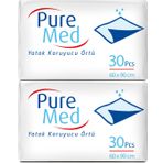 PureMed 60x90cm 60 Adet Tekstil Yüzeyli Hasta Altı Bezi Serme Yatak Koruyucu