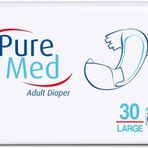 PureMed Bel Bantlı Tekstil Yüzey Large 30 Adet Hasta Bezi
