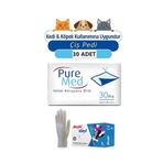 Puremed Evcil Hayvan Çiş Pedi Yatak Koruyucu Örtü 60x90 30 Adet +beybi Vinil Pudrasız Eldiven L 100'lü Set