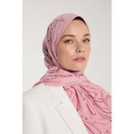 PURESCARFS Pure Tone Şal - Yaprak Desen - Pembe - Gülkurusu