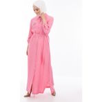 PUREVA Taşlı Spor Pardesü - Pembe - L - XL