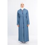PUREVA Viskon Kot Pardesü - Kot Buz Mavi - XL - 2XL