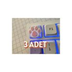 PUREYSMA Kedi Patisi Keycap 3’lü Set | Sevimli Tuş Başlığı | Cherry Mx Uyumlu | Beyaz Pembe Tuş