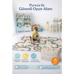 Pureza Çift Taraflı Katlanabilir Oyun Matı 200cmx130cmx1cm Kaymaz, Darbe Emici, Su Geçirmez, Bebek ve Çocuklar İçin |Taşıma Çantası Hediyeli (Yerli Üretim)