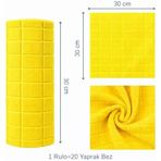 Pureza Sarı Rulo Mikrofiber Temizlik Bezi 30X30 Cm 20'Li- Mutfak, Banyo, Cam Araba İçin