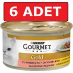 Purina 6x85 gr Gourmet Gold Somonlu Tavuklu Kedi Konservesi