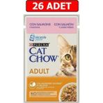 Purina Cat Chow Yetişkin Kediler için Somonlu Sebzeli Yaş Mama 85gr 26 Adet