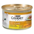 Purina Gourmet Gold 24×85 gr Parça Etli Soslu Tavuklu Ciğerli Kedi Konserve