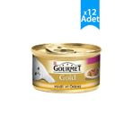 Purina Gourmet Gold 85 gr 12 Adet Hindili Ördekli Parça Etli Kedi Konservesi
