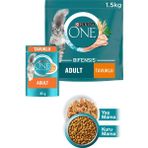 PURINA ONE Adult Tavuklu Tam Tahıllı Yetişkin Kedi Maması 1.5kg + Tavuklu Yaş Kedi Maması 85g