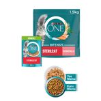 Purina One Somonlu Kısır Kedi Maması 1.5kg Sterilcat Hindi Yaş Kısır Kedi Maması 85g