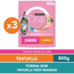 Purina One Tavuklu Junior Yavru Kedi Maması 800 gr x 3AD Besleyici İçerik ile Sağlıklı Beslenme