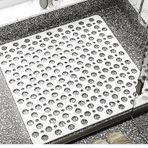 Purish | Kaymaz Banyo Paspası | Beyaz | 54x54cm – Dikdörtgen Duş Matı, Küvet Paspası | Güçlü Vantuzlu, Su Tahliyeli, Yumuşak | Makinede Yıkanabilir | Kaydırmaz Zemin Matı
